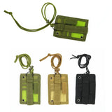 Weiyinxing Tactical MOLLE ID Card Holder Hook Loop Patch Tour Guide Badge Holders Outdoor Travel Pouch Pen Purse and Nylon Lanyard