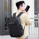 Weiyinxing Inch Laptop Backpack For Men Waterproof Oxford Notebook Multifunction Expandable USB Charging Black Bags Man Travel Backpacks