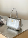 Weiyinxing PU Leather Short Handle Handbags Korean Spring Trendy Silver Lady Shoulder Bag Small Crossbody Bags for Women