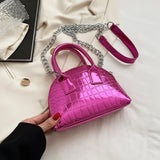 Weiyinxing Silver Shell Evening Clutch Bag Designer Crocodile Pattern Shoulder Bag For Women Party Wedding Handbag Purse Crossbody Bag