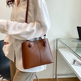 Weiyinxing Bag Knot Handle Bucket Bags for Women 2024 Brands Purses and Handbags Commute Black Shoulder Crossbody Bag Tote Clutch