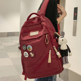 Weiyinxing Capacity Trendy Girl Boy Travel Badge School Bag Cool Men Women Leisure BookBag Ladies College Backpack Fashion Male Female