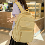 Weiyinxing Girl Green Laptop College Backpack Lady Cute Nylon Student Female Travel Kawaii Book Bag Fashion Women Leisure School Bag