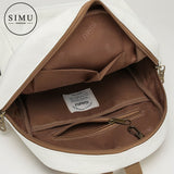 Weiyinxing Canvas Backpack Women Solid Color Rucksack Small Casual Ladies Travel Bag Backpacks for Teenage Girls