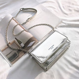 Weiyinxing Square Women Shoulder Bag 2023 New Fashion Silver Bolso Mujer Chain Crossbody Bag Female Y2k Daily Shopping Sac A Main