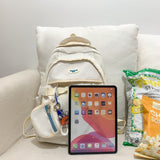 Weiyinxing Female Yellow Kawaii Mesh Travel Coin Purse College School Backpack Girl Nylon Cool Lady Cute Laptop Net Book Bags Women