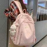 Weiyinxing Fashion Female Cute Travel Backpack Lady Nylon Book Bag Girl Kawaii College Backpack Trendy Women Laptop Leisure Student Bag