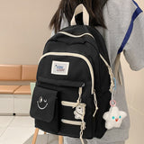 Weiyinxing Women Waterproof Trendy School Bag Female Cute Laptop College Backpack Girl Travel Book Backpack Fashion Lady Nylon Student Bags