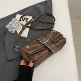 Weiyinxing PU Leather Women Underarm Bag Moto & Biker Style Cool Girl's Crossbody Bags Large Capacity Casual Travel Handbags