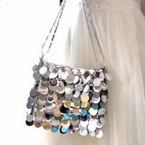Weiyinxing Women Mini Bag Sequins Handbags Silver Bag Women Small Tote Bag Bling Bling Fashion Lady Bucket Handbags Girls Glitter Purses