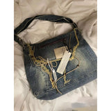 Weiyinxing Denim Jeans Casual Totes for Women Shoulder Bags Soft Student Large Capacity Vintage Shopping Bag Female Handbags §ã§å§ާܧÑ