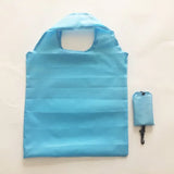 Weiyinxing Bag Solid Color Eco-friendly Folding Reusable Portable Shoulder Handbag Polyester for Travel Grocery Supermarket Bag