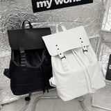 weiyinxing Leather Backpack Women Fashion Large Drawstring Rucksack Travel Bag Mochilas Black Backpacks for School Teenagers Girls