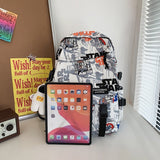 Weiyinxing Female Men Waterproof Cartoon Printing Laptop Ladies College Backpack Fashion Women Book Boy Girl Travel Leisure School Bag