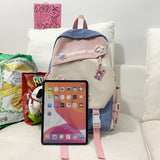 Weiyinxing Badge Kawaii Women Waterproof Laptop Book SchoolBag Girl Nylon Student Backpack Fashion Female Travel College Backpack Cute