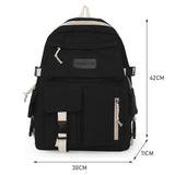 Weiyinxing Aesthetic Backpack Cute Student College Schoolbags Girls Kawaii Nylon Laptop Bagpack with Pendant Multi-Pocket Knapsack