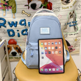 Weiyinxing Female Pink Travel Teenage College Backpack Girl Kawaii Nylon School Backpack Ladies Cute Book Women Laptop Student Bag