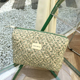 Weiyinxing Ladies Cosmetic Bag Flower Prints French Storage Bag Soft Cotton Women Travel Toiletry Bag Large Capacity Makeup Pouch