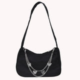 Weiyinxing Women Butterfly Chain Shoulder Bags Pure Color Casual All-match Underarm Bags Elegant Ladies Small Hobos Handbags Purses