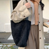 Weiyinxing Faux Suede Women Bucket Shoulder bags Large capacity Commuting female handbag Casual big totes ladies hand bags green