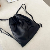 Weiyinxing Silk Drawstring Backpack Strap Design 2024 Winter Korean Fashion Backpacks Lady Big Back Pack
