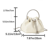 Weiyinxing Handbag Bucket Bag Round Ring Design Hand Bag For Women 2024 New Denim Clutch Fashion Chain Shoulder Crossbody Bag