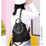 Weiyinxing Leather Backpack Real Cowhide Ladies Backpack Canvas Bag High Trendy Woman Black Bags School Women's Leather Backpacks