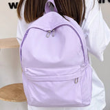 Weiyinxing Quality New Waterproof Nylon Women Backpack Female Travel Bag Backpacks Schoolbag for Teenage Girls Solid Color Bookbag