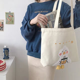 Weiyinxing Fashion Embroidered Canvas Bag 2024 New Summer Soft Cute Duck Pouch Single Shoulder Bag Go To School Shopping Handbags