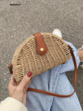 Weiyinxing Cute Fashion Straw Woven Crossbody Bags New Small Luxury Designer For Women Handbag And Purse Summer Beach Coin Wallet 2023