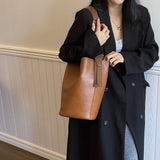 Weiyinxing 2 PCS/Set Fashion PU Leather Shoulder Bag for Women 2024 Tend Female Solid Color Shoulder Bag Handbags and Purses