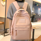 Weiyinxing White Travel Waterproof Student Backpack Girl Kawaii Nylon School Backpack Women Laptop Lady Cute College BookBag Fashion