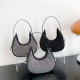 Weiyinxing Diamonds PU Leather Crossbody Bags for Women Summer Shoulder Handbags Female Solid Color Cross Body Bag