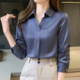 Weiyinxing Sleeve Blouse Women Blusas Mujer De Moda 2023 Chiffon Blouse Shirt Turn Down Collar Office Blouse Women Tops Blusa E235 0409