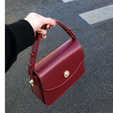 Weiyinxing Vintage Red Square Bag Women New Retro Handle Pu Leather Solid Messenger Bag Purse Female Harajuku Aesthetic Bolso Mujer