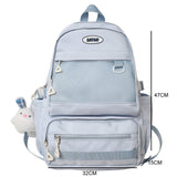 Weiyinxing Women's Backpack Solid Color Female Multi-pocket Big Woman Travel Bag High Quality Schoolbag for Teenage Girl Boy Book Knapsack