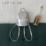 Weiyinxing Y2K Retro Silver Cute Mini Back Pack PU Leather Backpack for Women Korean Fashion School Bags Teenagers Girls Backpacks
