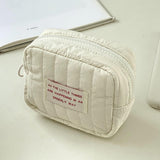 Weiyinxing Women Makeup Pouch Quilting Mini Lipsticks Storage Letters Portable Zipper Coin Purse Wallet for Travel Girls Gifts