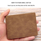 Weiyinxing Men Wallet Soft PU Leather Bifold Zipper Card Holder Wallet Male Casual Zipper Small Handbags Card Storage