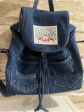 Weiyinxing Japanese New Personalized Jeans Patch Backpack Casual Versatile Canvas Backpack for Spicy Girl Y2k Schoolbag