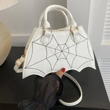 Weiyinxing Women Crossbody Bag Large Capacity Coffin Shape Phone Shoulder Bag Halloween PU Top Handle Bag for Travel Make Up Cosmetic Bag