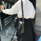 Weiyinxing College Style Girls Student Backpack School Book Bag for Women Pu Leather Lady Shoulder Bags Solid Color Crossbody Bags