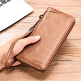 Weiyinxing Men's Long Zipper Wallet High Quality Pu Leather Wallet for Men RFID Blocking Business Clutch Bag Credit Card Holder Purse Man