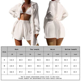 Weiyinxing Piece Bikini Cover Up Solid Color Casual Matching Sets Loose Sunscreen Clothing Long Sleeve Girls Sexy Beach Clothes for Women