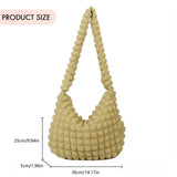 Weiyinxing Padded Crossbody Bag for Women 2024 Pleated Bubbles Cloud Shoulder Bags Large Bucket Tote Designer Bag Ruched Handbags