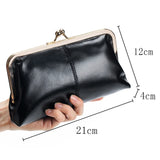 Weiyinxing Leather Long Clutch Wallet Clip Bags Vintage Coin Purse Card Holder Key Lipstick Storage Phone Pouch Case for Women