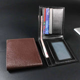 Weiyinxing Leather Slim Short Wallets for Men Card Holders Ultra-thin Money Clips Luxury Designer Mini Men Wallet Driving License Holder