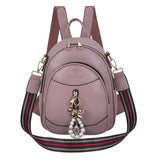 Weiyinxing Women Backpacks PU Leather Teenage Girls Schoolbags Ladies Shoulder Bags small Fashion Pearl Tassel Female Book Bag Daypack