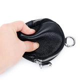 Weiyinxing Purse Pouch For Women Key Ring Wallet Money Pocket Zipper Storage Bag Round Purses Cowhide Key Package Keychain Organizer