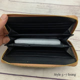 Weiyinxing Tile Pattern Print Natural Cork Wallet 2023 Wooden PU Leather Long Wallets Copper Zipper Card Holder Wholesale